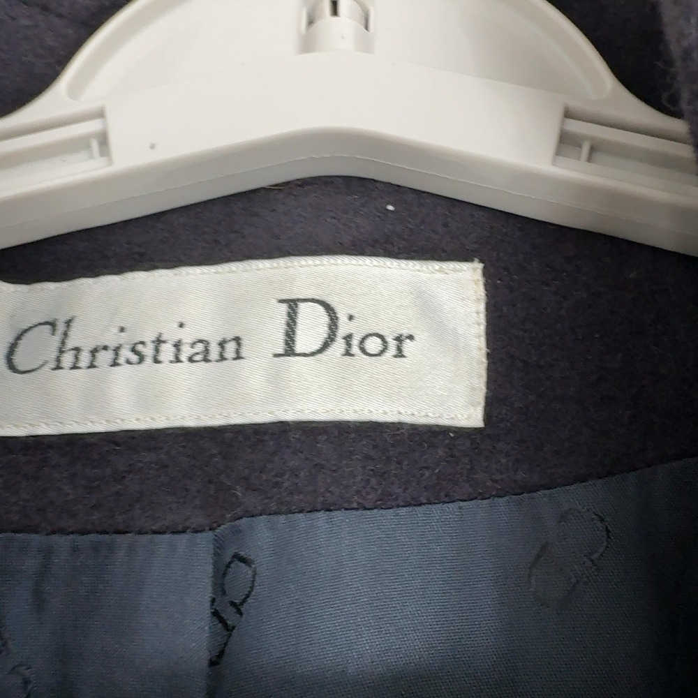 Vintage Christian Dior Coat Womens Purple Wool Angora Double Breasted Loro Piana - Picture 4 of 10